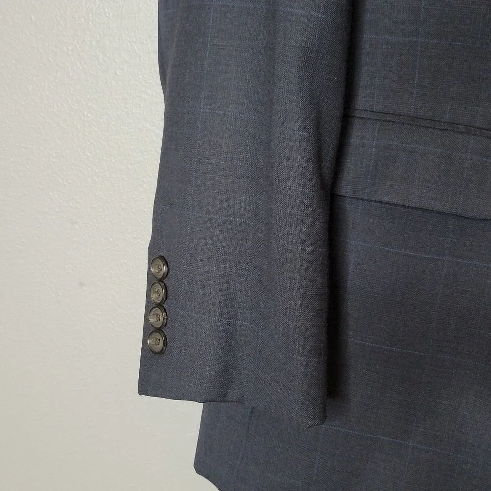 Lauren‎ Ralph Lauren Navy Wool Blazer Classic Tailored Dark Academia 44L